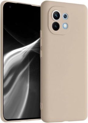 Xiaomi Mi 11 Lite Kılıf İnce Soft Mat Renkli Esnek Silikon Kapak - Gold