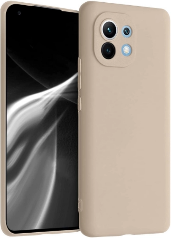 Xiaomi Mi 11 Lite Kılıf İnce Soft Mat Renkli Esnek Silikon Kapak - Gold