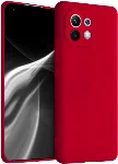 Xiaomi Mi 11 Lite Kılıf İnce Mat Esnek Silikon - Kırmızı