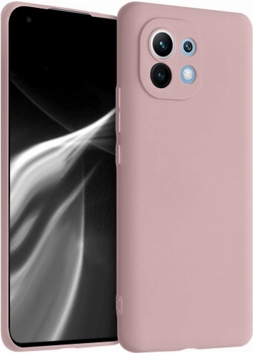 Xiaomi Mi 11 Lite Kılıf İnce Soft Mat Renkli Esnek Silikon Kapak - Rose Gold