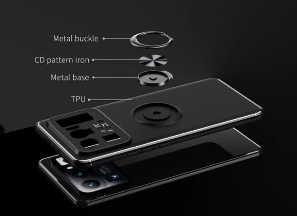 Xiaomi Mi 11 Ultra Kılıf Auto Focus Serisi Soft Premium Standlı Yüzüklü Kapak - Siyah