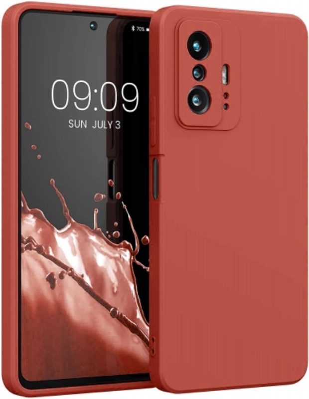 Xiaomi Mi 11T Kılıf İnce Soft Mat Renkli Esnek Silikon Kapak - Kırmızı