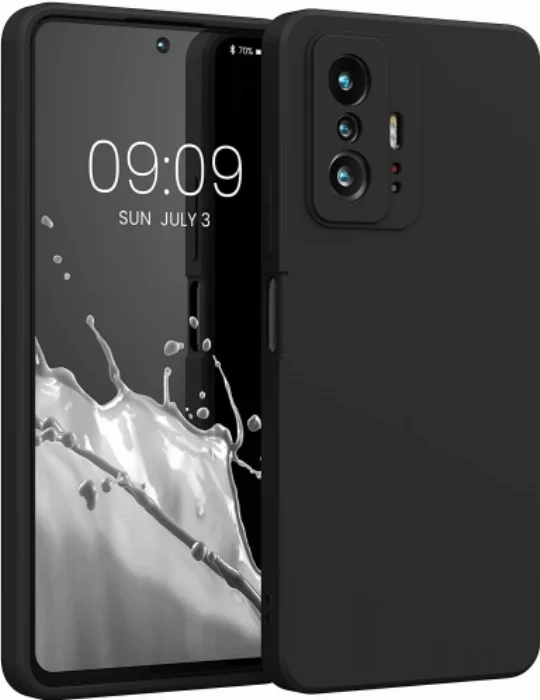 Xiaomi Mi 11T Pro Kılıf İnce Mat Esnek Silikon - Siyah