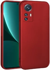 Xiaomi Mi 12 Lite Kılıf İnce Mat Esnek Silikon - Kırmızı