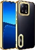 Xiaomi Mi 13 Kılıf Kamera Lens Korumalı Şeffaf Renkli Logo Gösteren Parlak Kapak - Gold