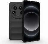 Xiaomi Mi 14 Ultra Kılıf Esnek TPU Oyuklu Arka Yüzey Tasarımlı Zore Etnik Silikon Kapak - Siyah