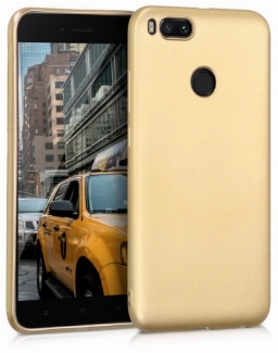 Xiaomi Mi 5X Kılıf İnce Soft Mat Renkli Esnek Silikon Kapak - Gold