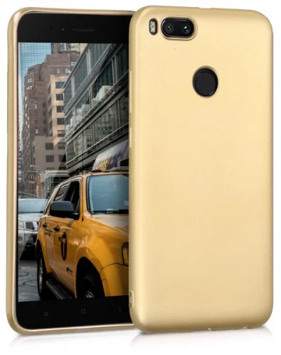 Xiaomi Mi 5X Kılıf İnce Mat Esnek Silikon - Gold