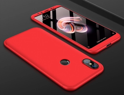 Xiaomi Mi 6X Kılıf 3 Parçalı 360 Tam Korumalı Rubber AYS Kapak  - Kırmızı