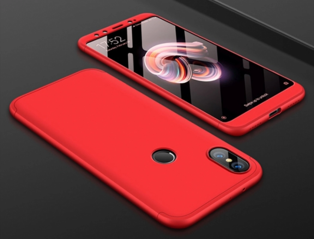 Xiaomi Mi 6X Kılıf 3 Parçalı 360 Tam Korumalı Rubber AYS Kapak  - Kırmızı