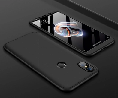 Xiaomi Mi 6X Kılıf 3 Parçalı 360 Tam Korumalı Rubber AYS Kapak  - Siyah