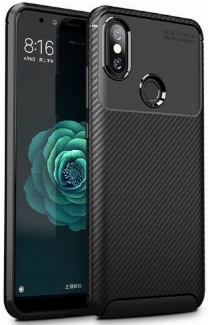 Xiaomi Mi 6X Kılıf Silikon Parmak İzi Bırakmayan Karbon Soft Negro Kapak - Siyah