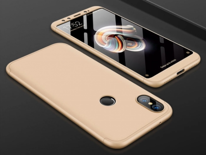 Xiaomi Mi 8 Kılıf 3 Parçalı 360 Tam Korumalı Rubber AYS Kapak  - Gold