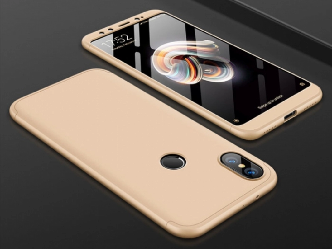 Xiaomi Mi 8 Kılıf 3 Parçalı 360 Tam Korumalı Rubber AYS Kapak  - Gold