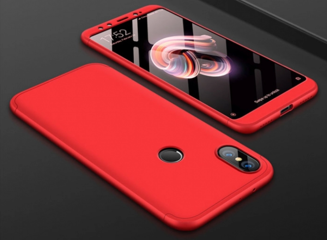 Xiaomi Mi 8 Kılıf 3 Parçalı 360 Tam Korumalı Rubber AYS Kapak  - Kırmızı