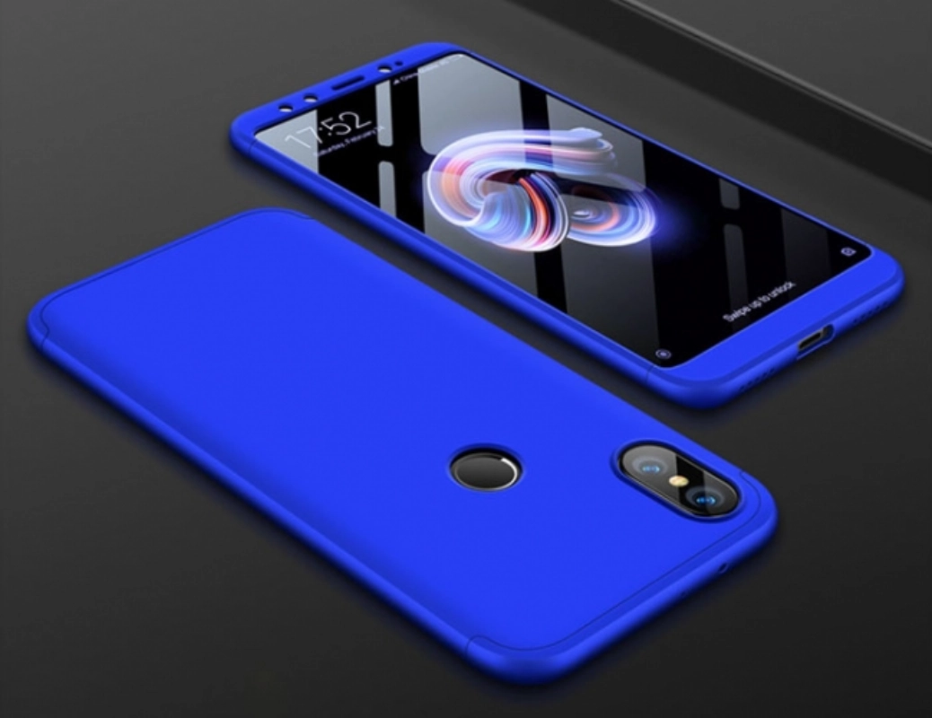 Xiaomi Mi 8 Kılıf 3 Parçalı 360 Tam Korumalı Rubber AYS Kapak  - Mavi