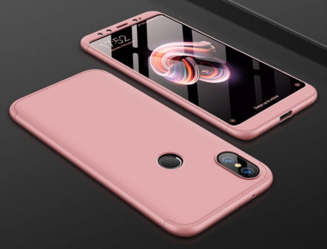 Xiaomi Mi 8 Kılıf 3 Parçalı 360 Tam Korumalı Rubber AYS Kapak  - Rose Gold