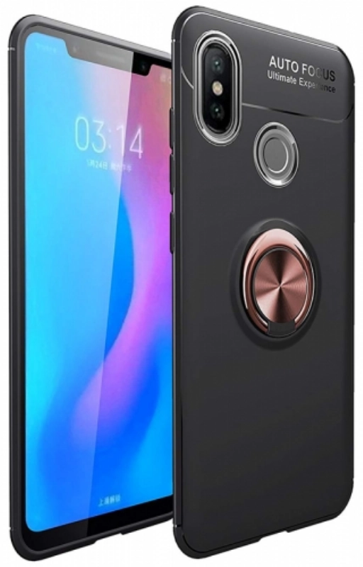 Xiaomi Mi 8 Kılıf Renkli Silikon Yüzüklü Standlı Auto Focus Ravel Kapak - Rose Gold