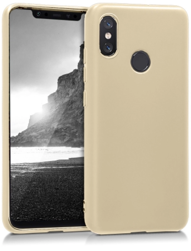 Xiaomi Mi 8 Kılıf İnce Soft Mat Renkli Esnek Silikon Kapak - Gold