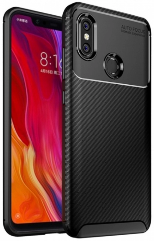 Xiaomi Mi 8 Kılıf Silikon Parmak İzi Bırakmayan Karbon Soft Negro Kapak - Siyah