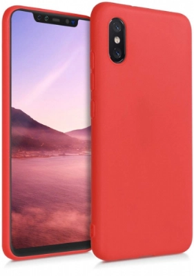 Xiaomi Mi 8 Pro Kılıf İnce Soft Mat Renkli Esnek Silikon Kapak - Kırmızı