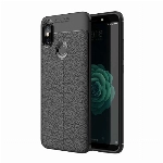 Xiaomi Mi 8 SE Kılıf Deri Görünümlü Lüks Parmak İzi Bırakmaz Niss Silikon Kapak - Siyah