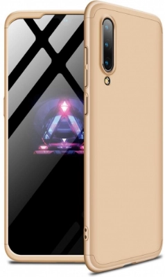 Xiaomi Mi 9 Kılıf 3 Parçalı 360 Tam Korumalı Rubber AYS Kapak  - Gold