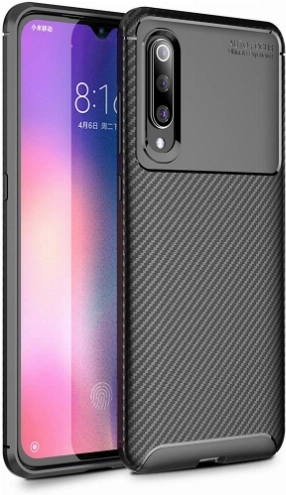 Xiaomi Mi 9 Kılıf Silikon Parmak İzi Bırakmayan Karbon Soft Negro Kapak - Siyah