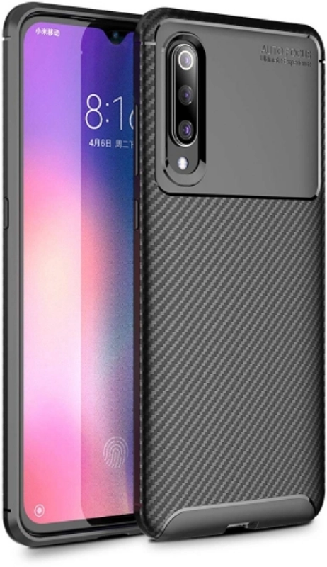 Xiaomi Mi 9 Kılıf Silikon Parmak İzi Bırakmayan Karbon Soft Negro Kapak - Siyah