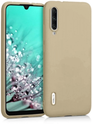 Xiaomi Mi 9 Lite Kılıf İnce Soft Mat Renkli Esnek Silikon Kapak - Gold