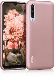 Xiaomi Mi 9 Lite Kılıf İnce Soft Mat Renkli Esnek Silikon Kapak - Rose Gold