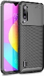 Xiaomi Mi 9 Lite Kılıf Silikon Parmak İzi Bırakmayan Karbon Soft Negro Kapak - Siyah