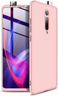 Xiaomi Mi 9T Kılıf 3 Parçalı 360 Tam Korumalı Rubber AYS Kapak  - Rose Gold