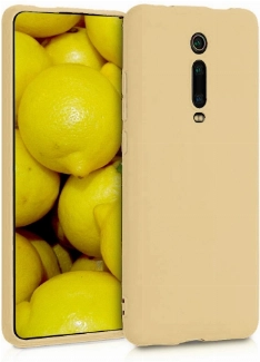 Xiaomi Mi 9T Kılıf İnce Soft Mat Renkli Esnek Silikon Kapak - Gold