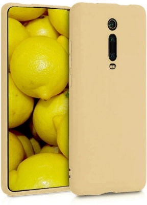 Xiaomi Mi 9T Kılıf İnce Soft Mat Renkli Esnek Silikon Kapak - Gold