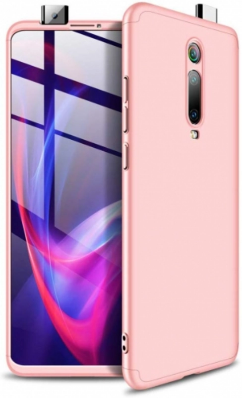 Xiaomi Mi 9T Pro Kılıf 3 Parçalı 360 Tam Korumalı Rubber AYS Kapak  - Rose Gold