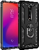 Xiaomi Mi 9T Pro Kılıf Silikon Zırhlı Standlı Yüzüklü Mıknatıslı Tank Kapak - Siyah