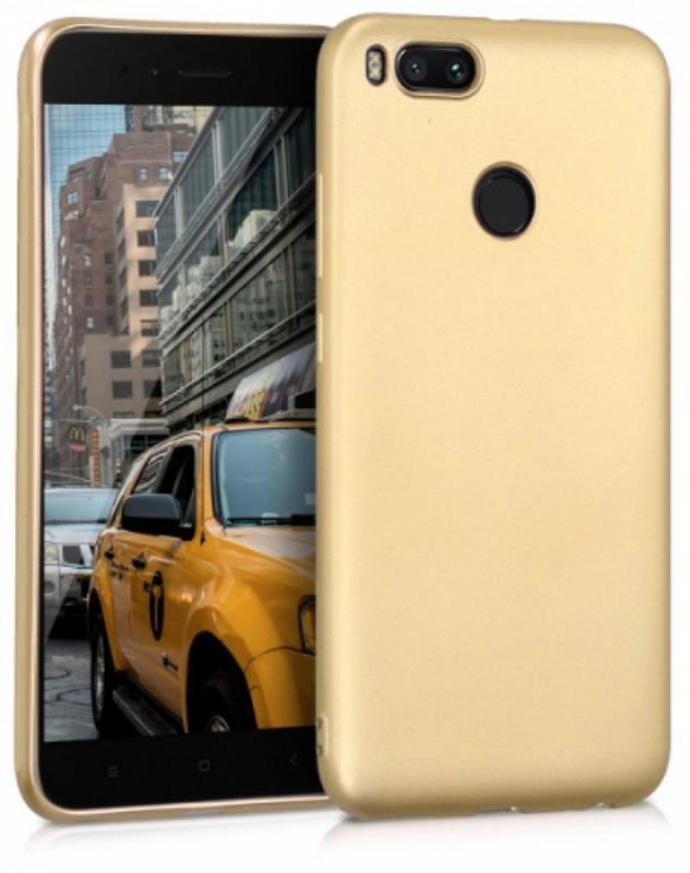 Xiaomi Mi A1 Kılıf İnce Soft Mat Renkli Esnek Silikon Kapak - Gold