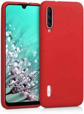 Xiaomi Mi A3 Kılıf İnce Soft Mat Renkli Esnek Silikon Kapak - Kırmızı