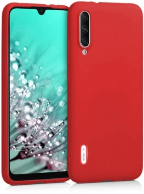 Xiaomi Mi A3 Kılıf İnce Soft Mat Renkli Esnek Silikon Kapak - Kırmızı