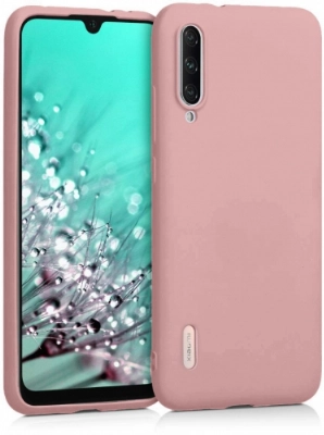 Xiaomi Mi A3 Kılıf İnce Soft Mat Renkli Esnek Silikon Kapak - Rose Gold