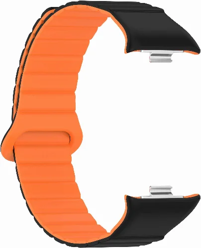 Xiaomi Mi Band 8 Pro Silikon Kordon Zore KRD-105 Strap Kayış - Siyah-Turuncu