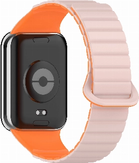 Xiaomi Mi Band 8 Pro Silikon Kordon Zore KRD-105 Strap Kayış - Pembe-Turuncu