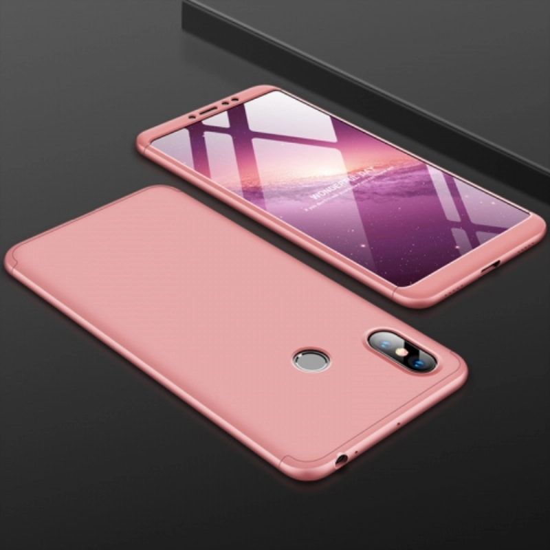 Xiaomi Mi Max 3 Kılıf 3 Parçalı 360 Tam Korumalı Rubber AYS Kapak  - Rose Gold