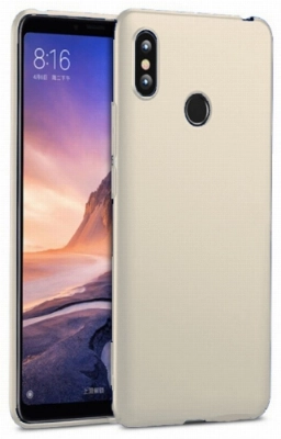 Xiaomi Mi Max 3 Kılıf İnce Soft Mat Renkli Esnek Silikon Kapak - Gold