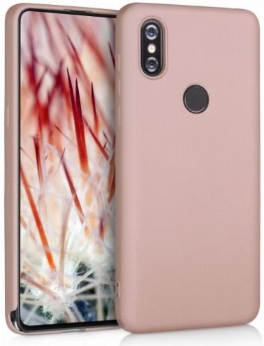 Xiaomi Mi Mix 3 Kılıf İnce Soft Mat Renkli Esnek Silikon Kapak - Rose Gold