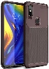 Xiaomi Mi Mix 3 Kılıf Silikon Parmak İzi Bırakmayan Karbon Soft Negro Kapak - Kahve