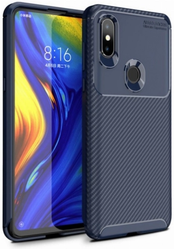 Xiaomi Mi Mix 3 Kılıf Silikon Parmak İzi Bırakmayan Karbon Soft Negro Kapak - Lacivert