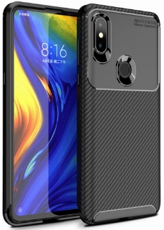 Xiaomi Mi Mix 3 Kılıf Silikon Parmak İzi Bırakmayan Karbon Soft Negro Kapak - Siyah