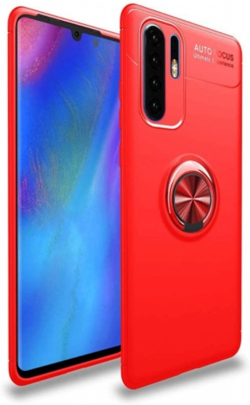 Xiaomi Mi Note 10 Kılıf Renkli Silikon Yüzüklü Standlı Auto Focus Ravel Kapak - Kırmızı